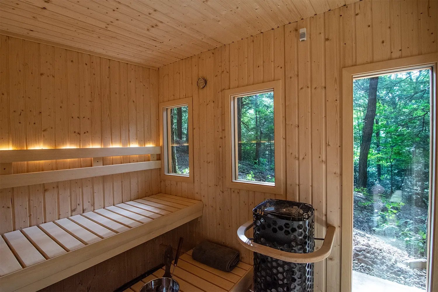 Custom Outdoor Sauna Door & Window Design Decisions